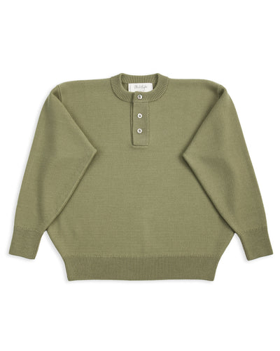 Olde H & Daughter Wool Henley Neck L/S - Smoke Moss 10 - Standard & Strange