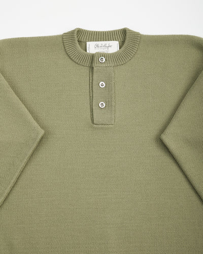 Olde H & Daughter Wool Henley Neck L/S - Smoke Moss 10 - Standard & Strange