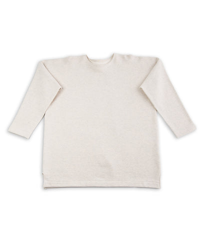 Olde Homesteader Cotton Fleece Crewneck L/S - Ecru Heather - Standard & Strange