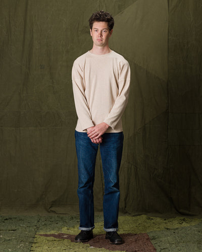 Olde Homesteader Extra Cotton Rib Crewneck L/S - Ecru - Standard & Strange