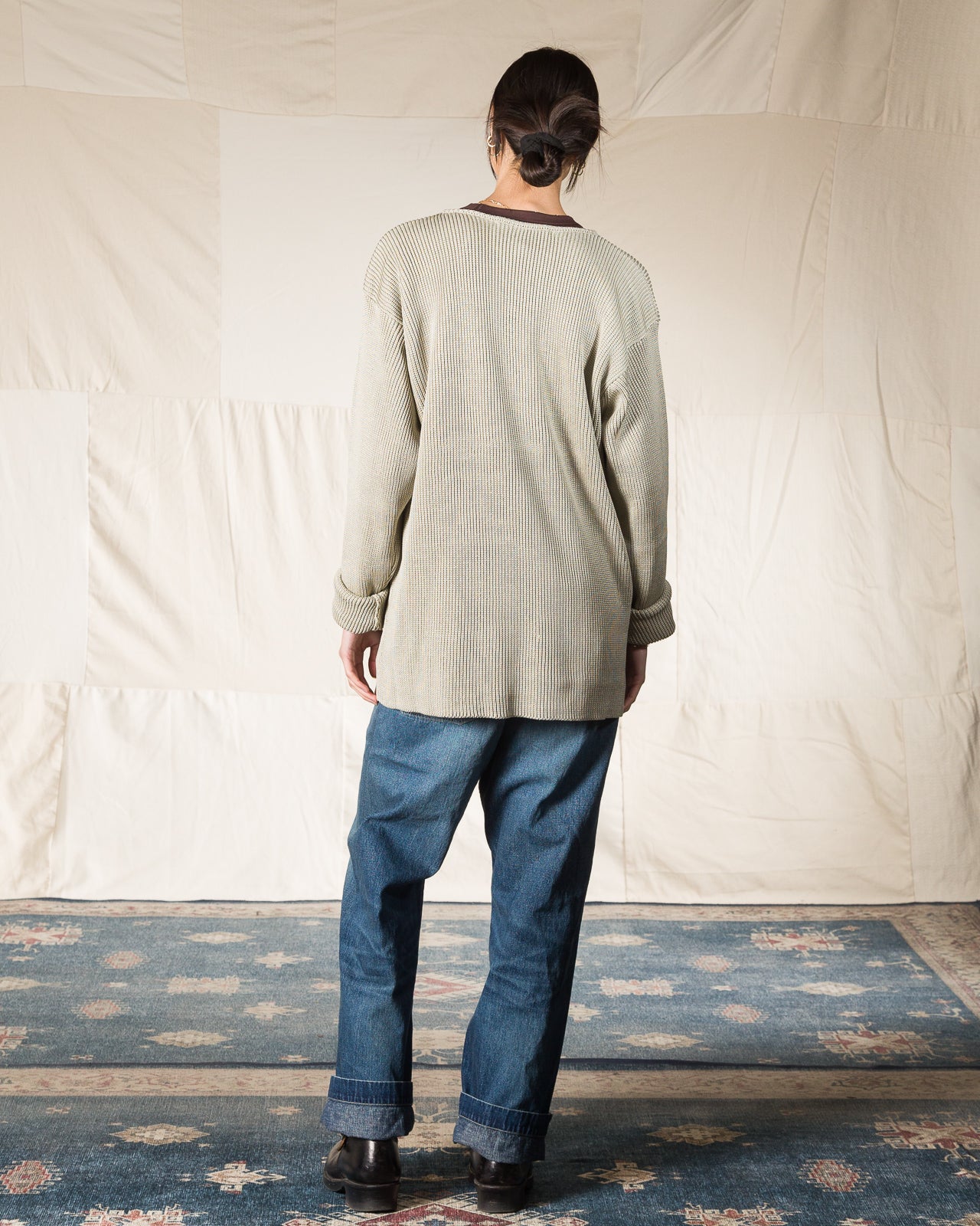 Olde H & Daughter Silk Hand Knitting Heavyweight Rib Pullover - Willow 8 - Standard & Strange