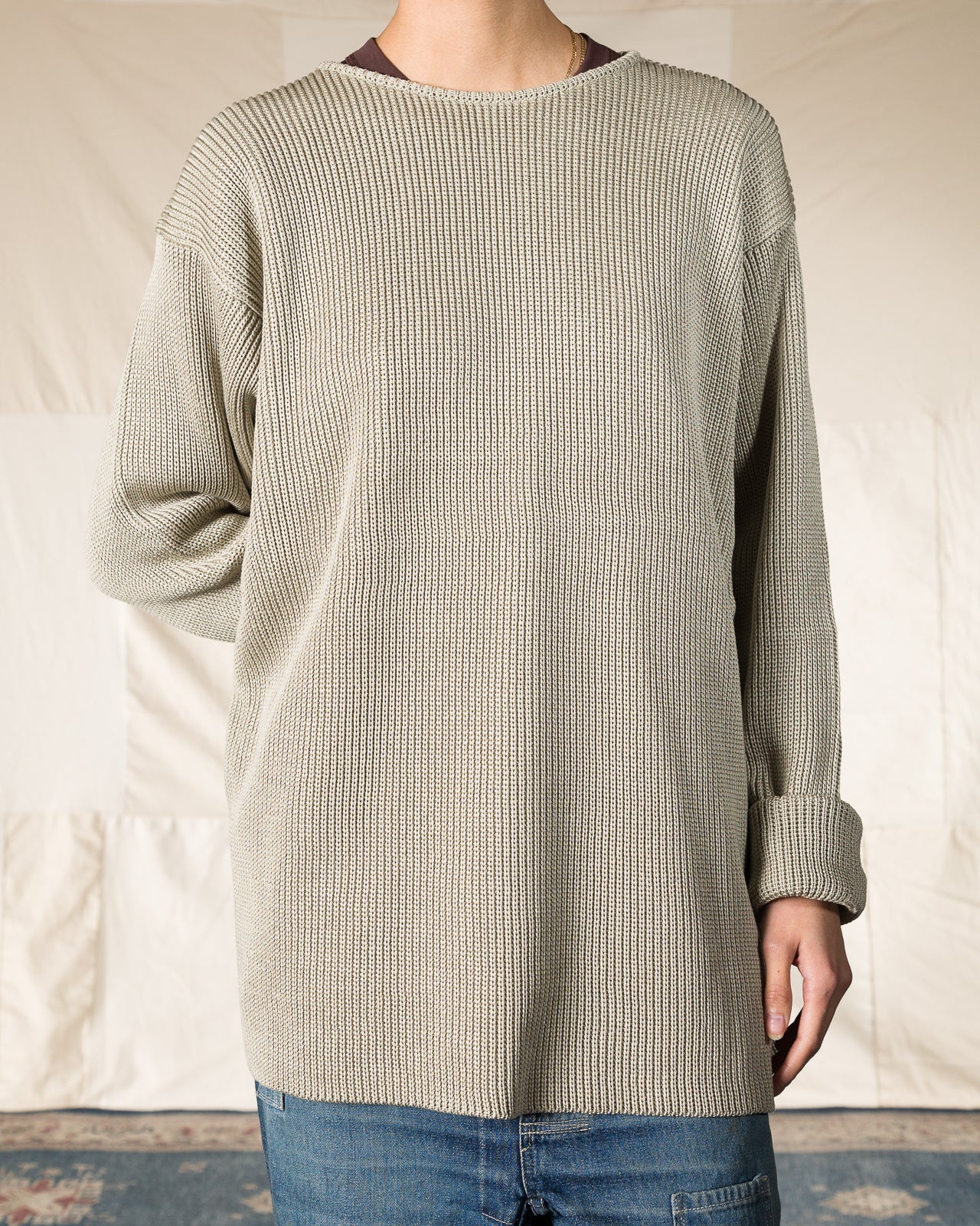 Olde H & Daughter Silk Hand Knitting Heavyweight Rib Pullover - Willow 8 - Standard & Strange