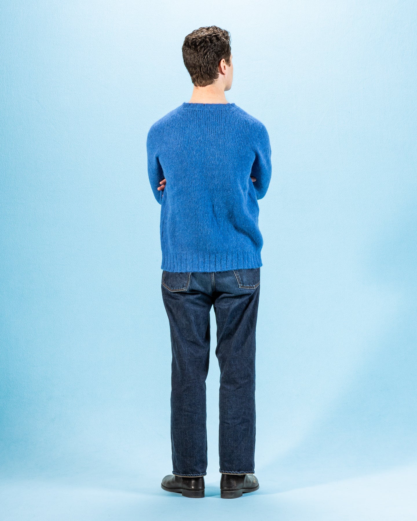 Monitaly Shaggy Alpaguan Crewneck - Blue - Standard & Strange