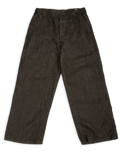 OrSlow WWII 40's U.S. Navy Utility Trousers - Sumi Coated Linen - Standard & Strange