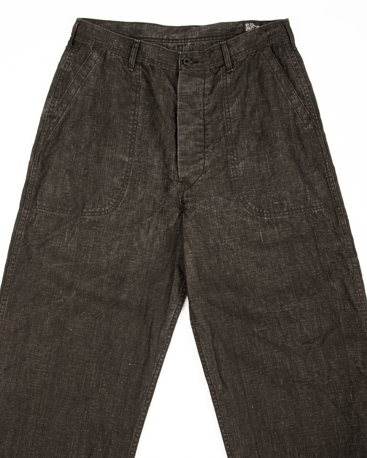 OrSlow WWII 40's U.S. Navy Utility Trousers - Sumi Coated Linen - Standard & Strange