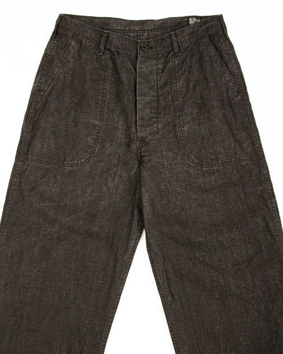 OrSlow WWII 40's U.S. Navy Utility Trousers - Sumi Coated Linen - Standard & Strange