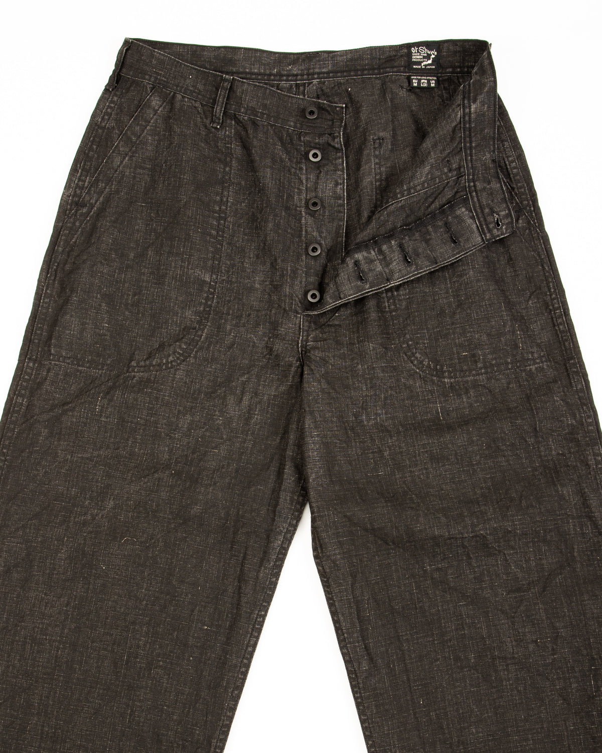 OrSlow WWII 40's U.S. Navy Utility Trousers - Sumi Coated Linen - Standard & Strange