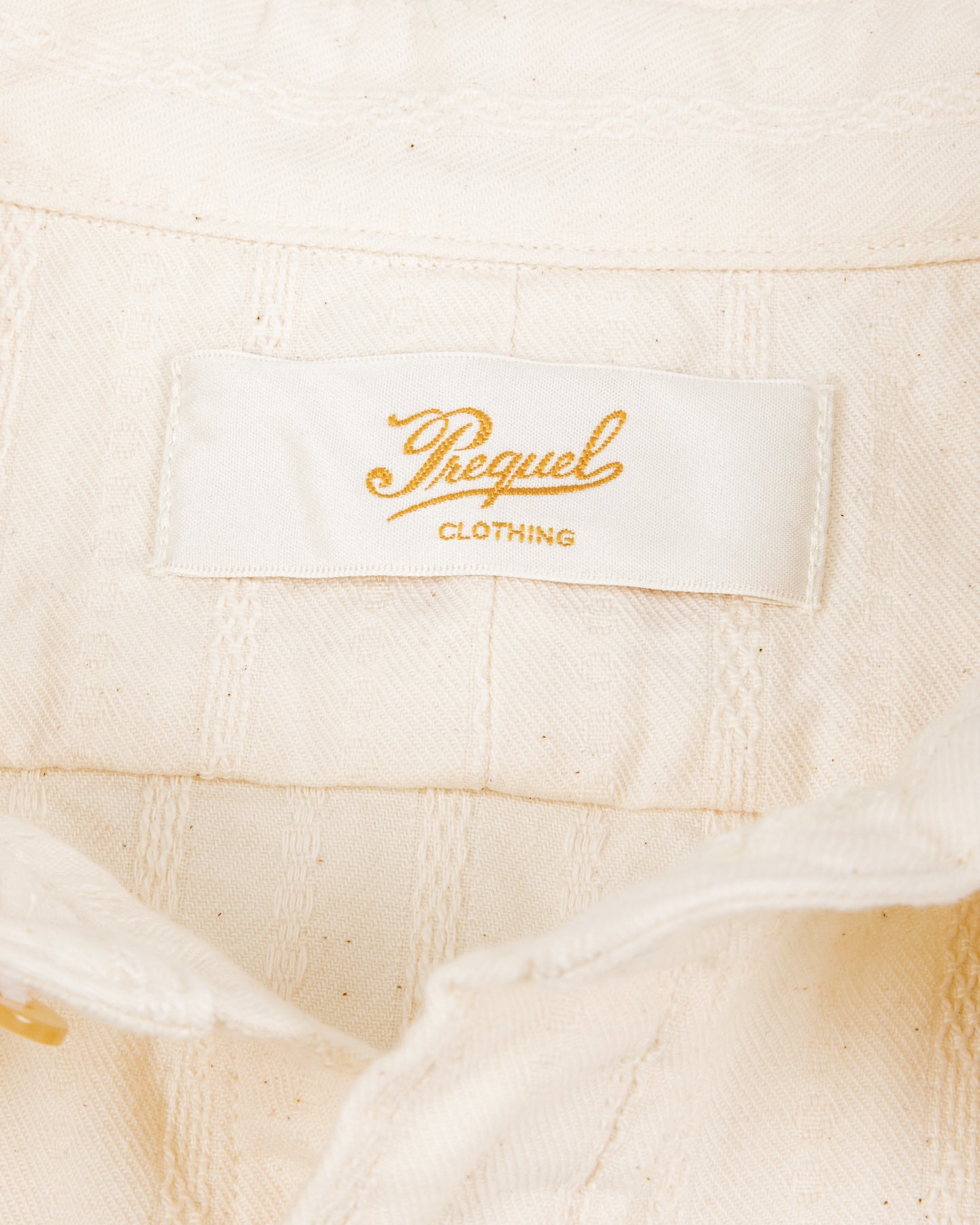 Prequel Classic Stripe Shirt - Beige Jacquard - Standard & Strange