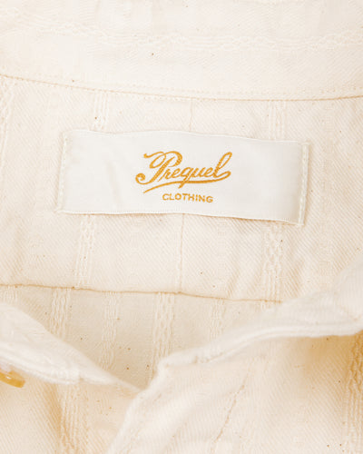Prequel Classic Stripe Shirt - Beige Jacquard - Standard & Strange