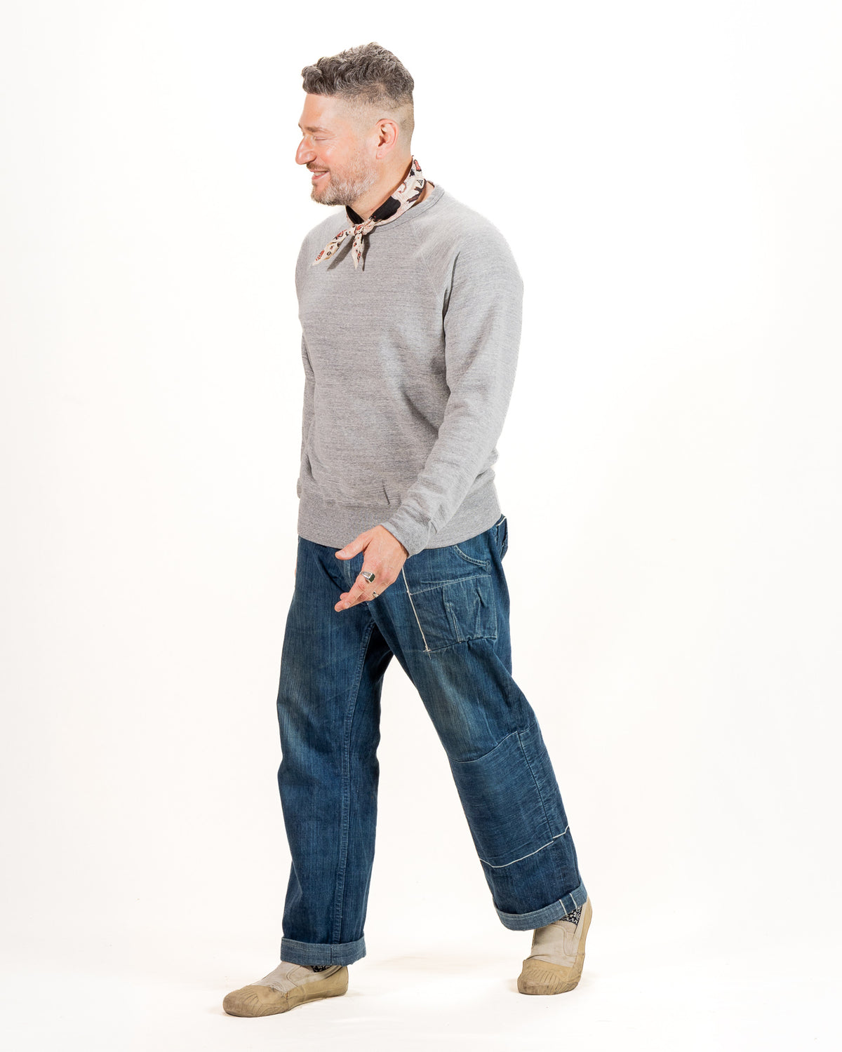 The Real McCoy's 9oz Loopwheel Raglan Sweatshirt - Gray - Standard & Strange