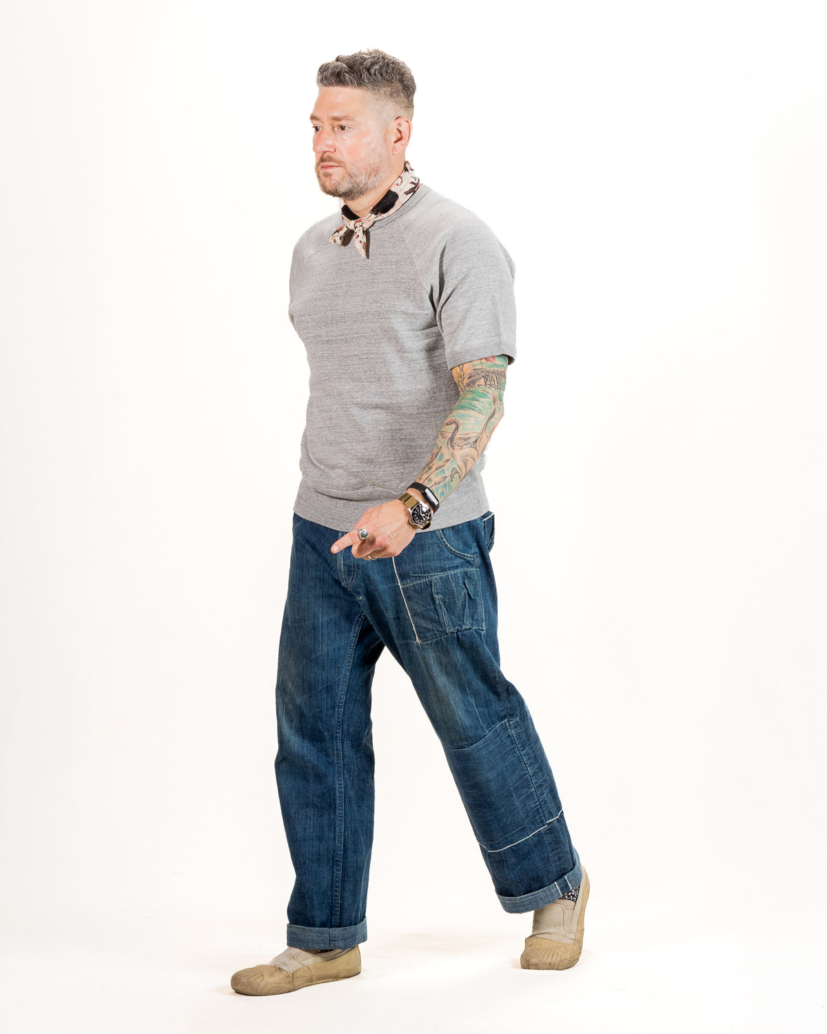 The Real McCoy's 9 oz Loopwheel S/S Sweatshirt - Gray - Standard & Strange