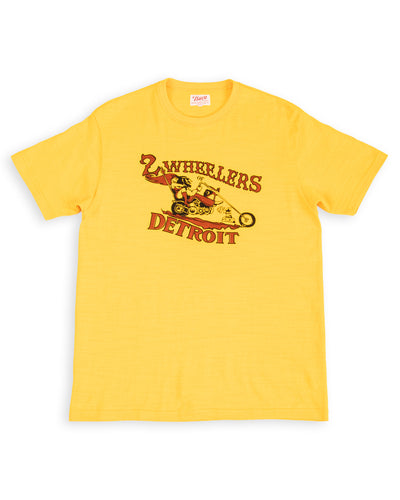 The Real McCoy's Athletic T-Shirt / 2-Wheelers Of Detroit - Yellow - Standard & Strange