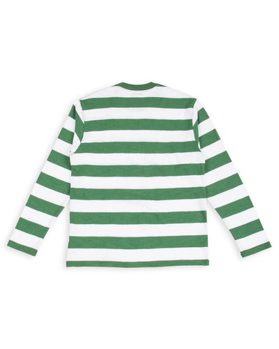 The Real McCoy's Buco Stripe Tee L/S - White/Green - Standard & Strange
