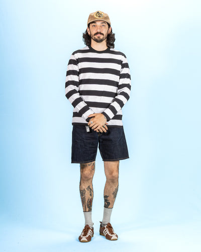 The Real McCoy's Buco Stripe Tee L/S - White - Standard & Strange