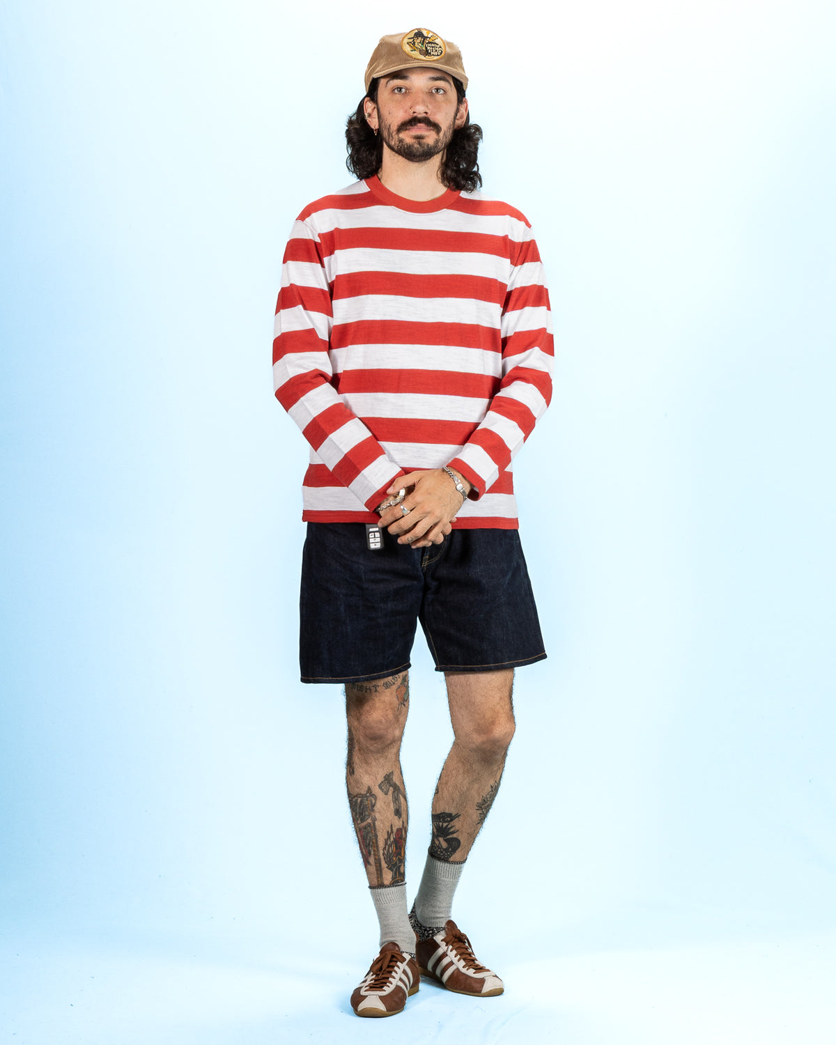 The Real McCoy's Buco Stripe Tee L/S - White/Red - Standard & Strange