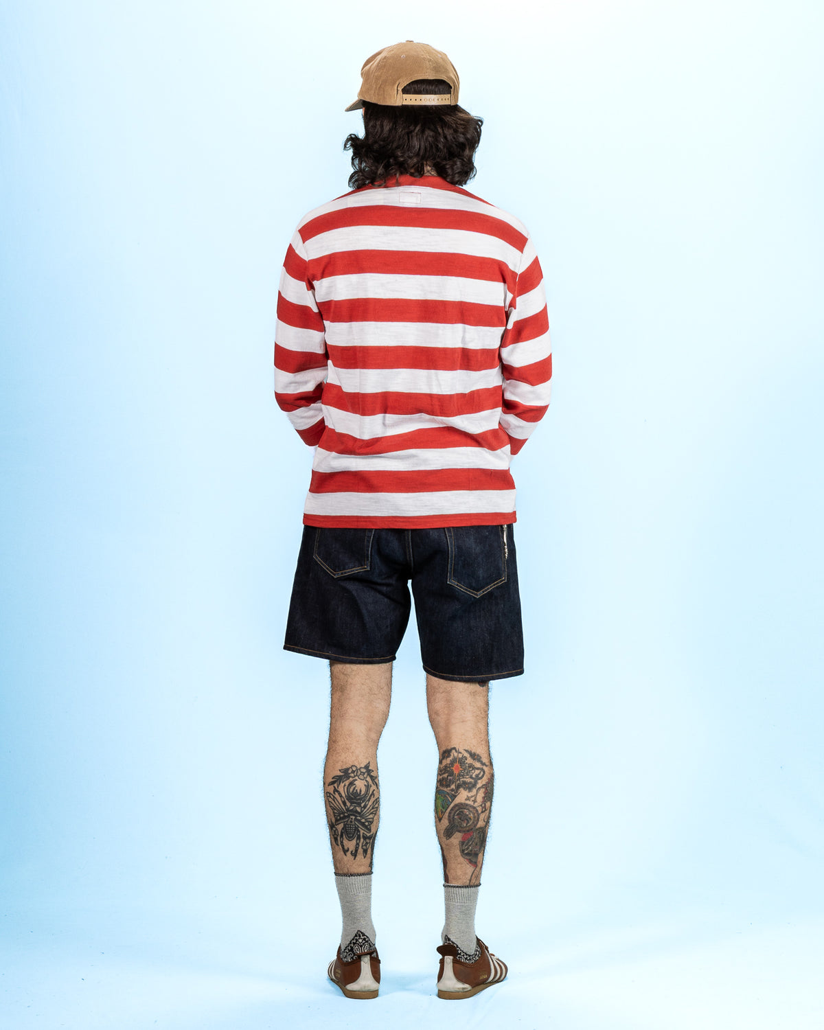 The Real McCoy's Buco Stripe Tee L/S - White/Red - Standard & Strange