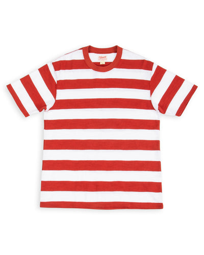The Real McCoy's Buco Stripe Tee S/S - White/Red - Standard & Strange
