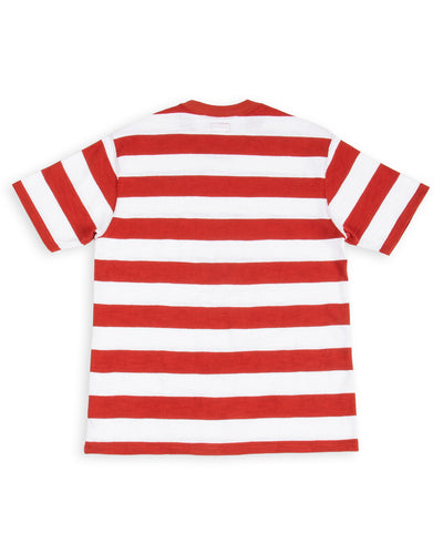 The Real McCoy's Buco Stripe Tee S/S - White/Red - Standard & Strange