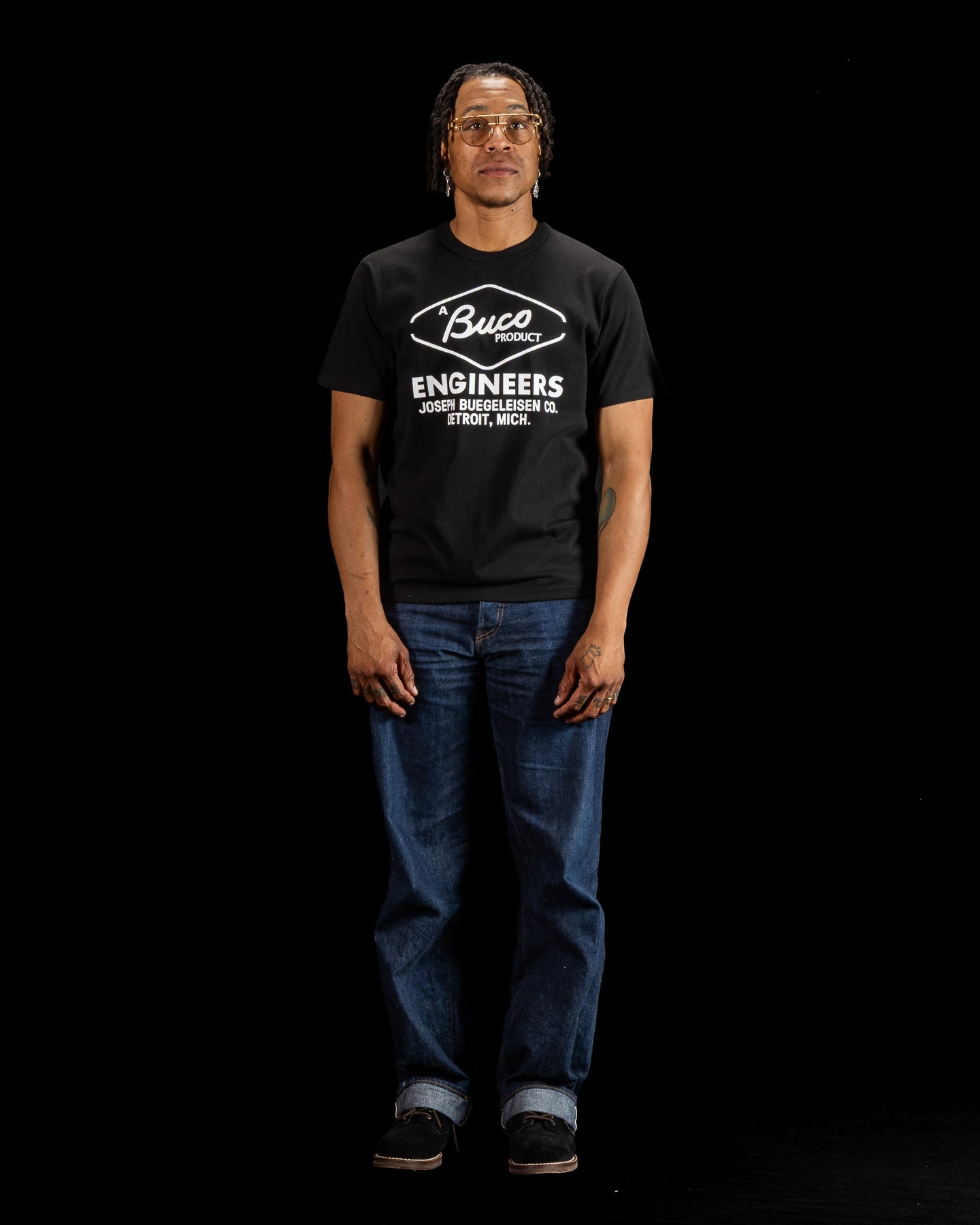 The Real McCoy's Buco Tee / Buco Engineers - Black - Standard & Strange
