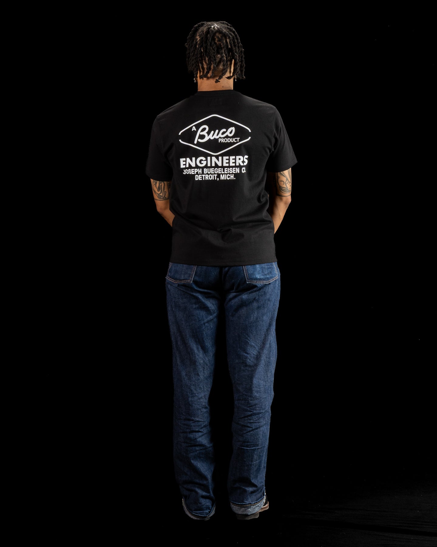 The Real McCoy's Buco Tee / Buco Engineers - Black - Standard & Strange