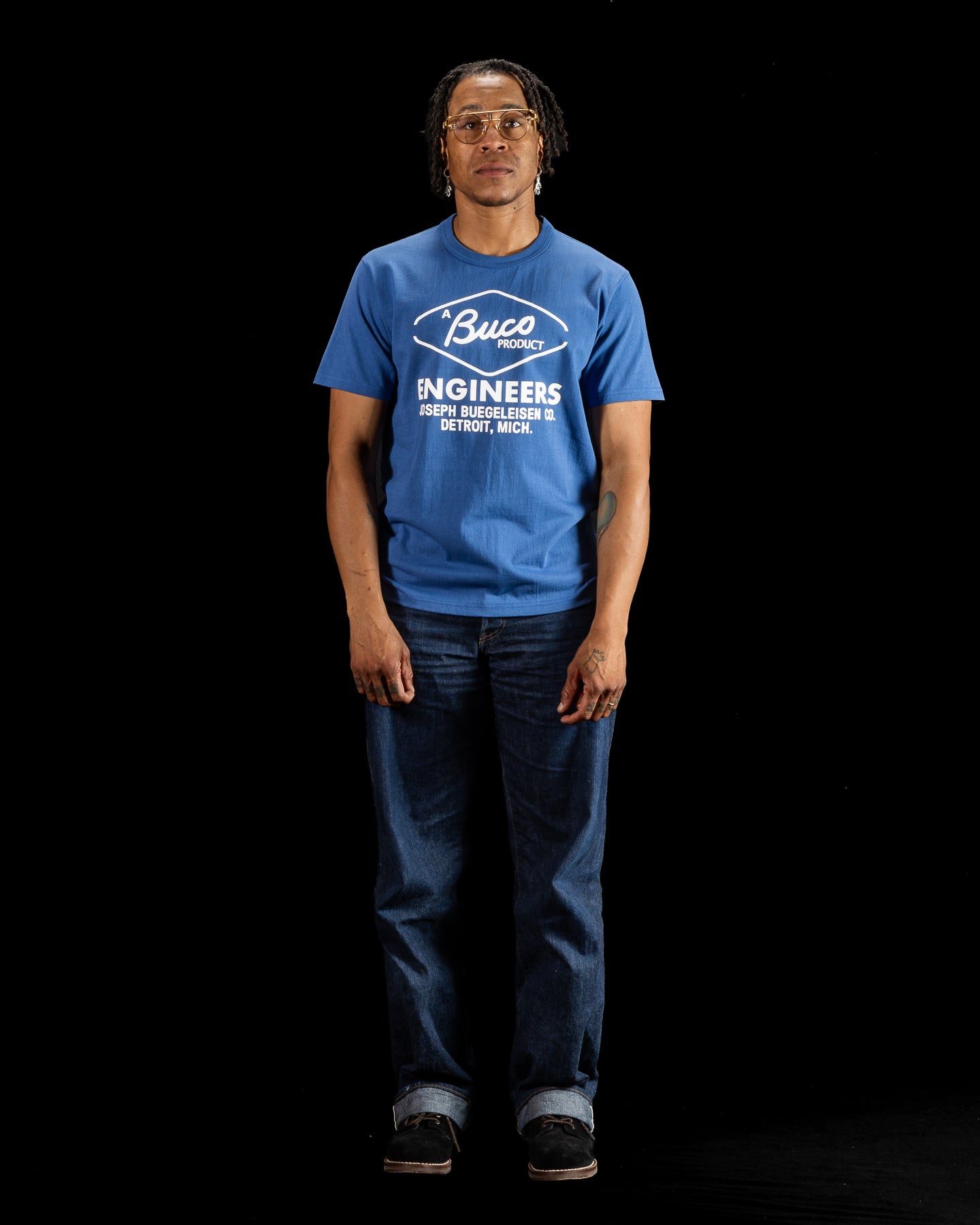 The Real McCoy's Buco Tee / Buco Engineers - Royal Blue - Standard & Strange