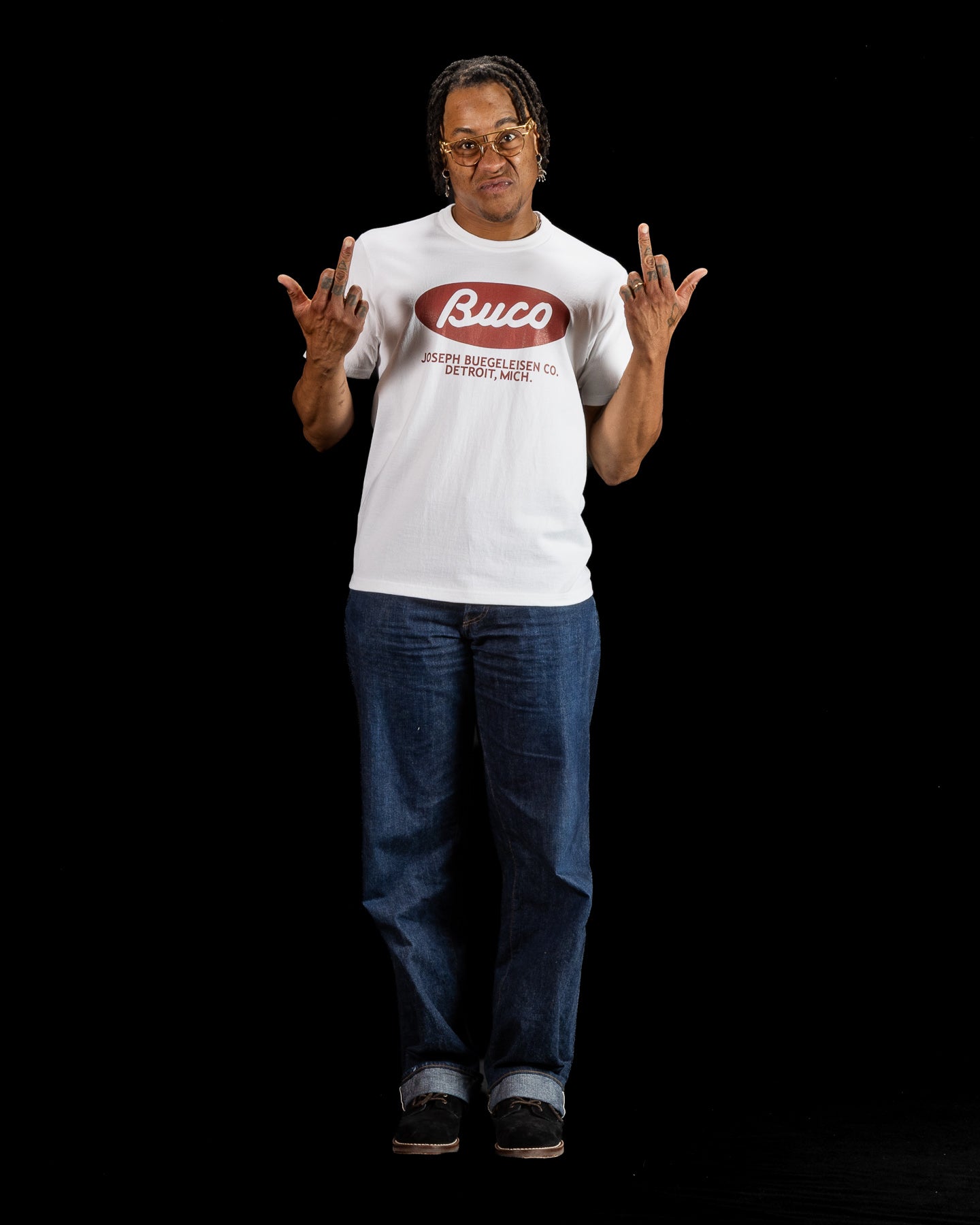 The Real McCoy's Buco Tee / Buco Oval - White - Standard & Strange
