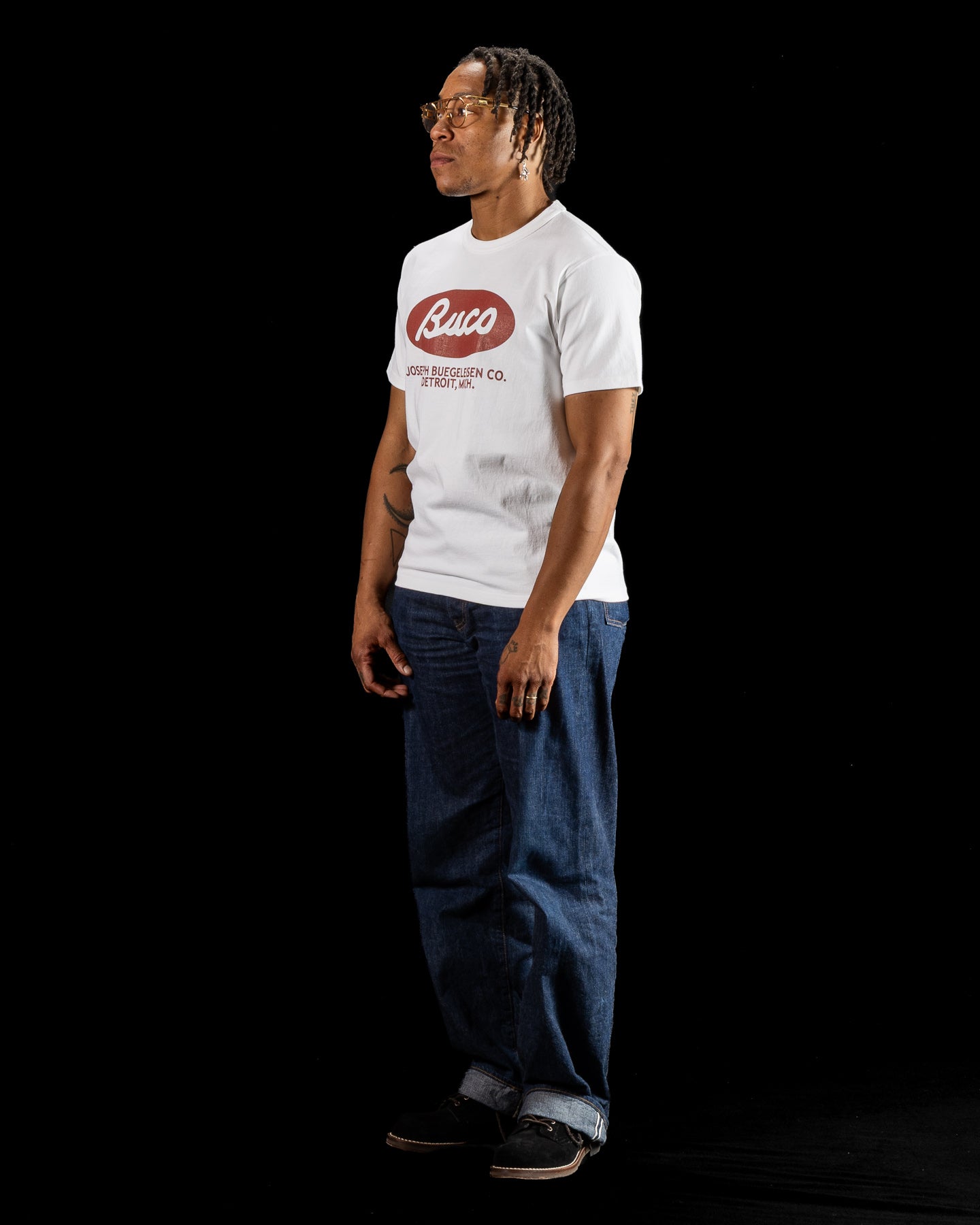 The Real McCoy's Buco Tee / Buco Oval - White - Standard & Strange