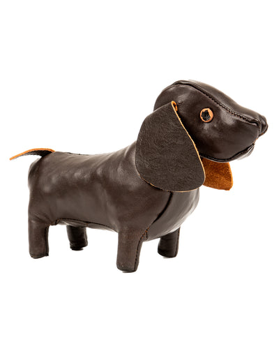 The Real McCoy's Handcrafted Horsehide Animals / Dachshund - Black - Standard & Strange