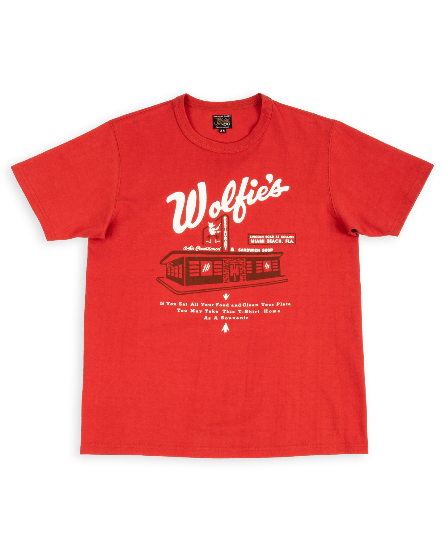 The Real McCoy's Joe McCoy Tee / Where Else But... Wolfie's - Cherry - Standard & Strange