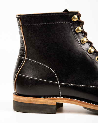 The Real McCoy's Ten Mile Work Boots / Horsehide Buttock - Black - Standard & Strange