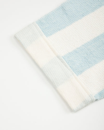 The Real McCoy's Stripe Cotton Pile Beach Shirt - Light Blue - Standard & Strange