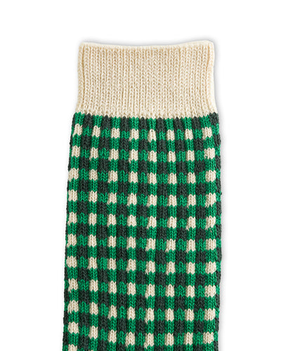 RoToTo Gingham Check Socks - Green - Standard & Strange