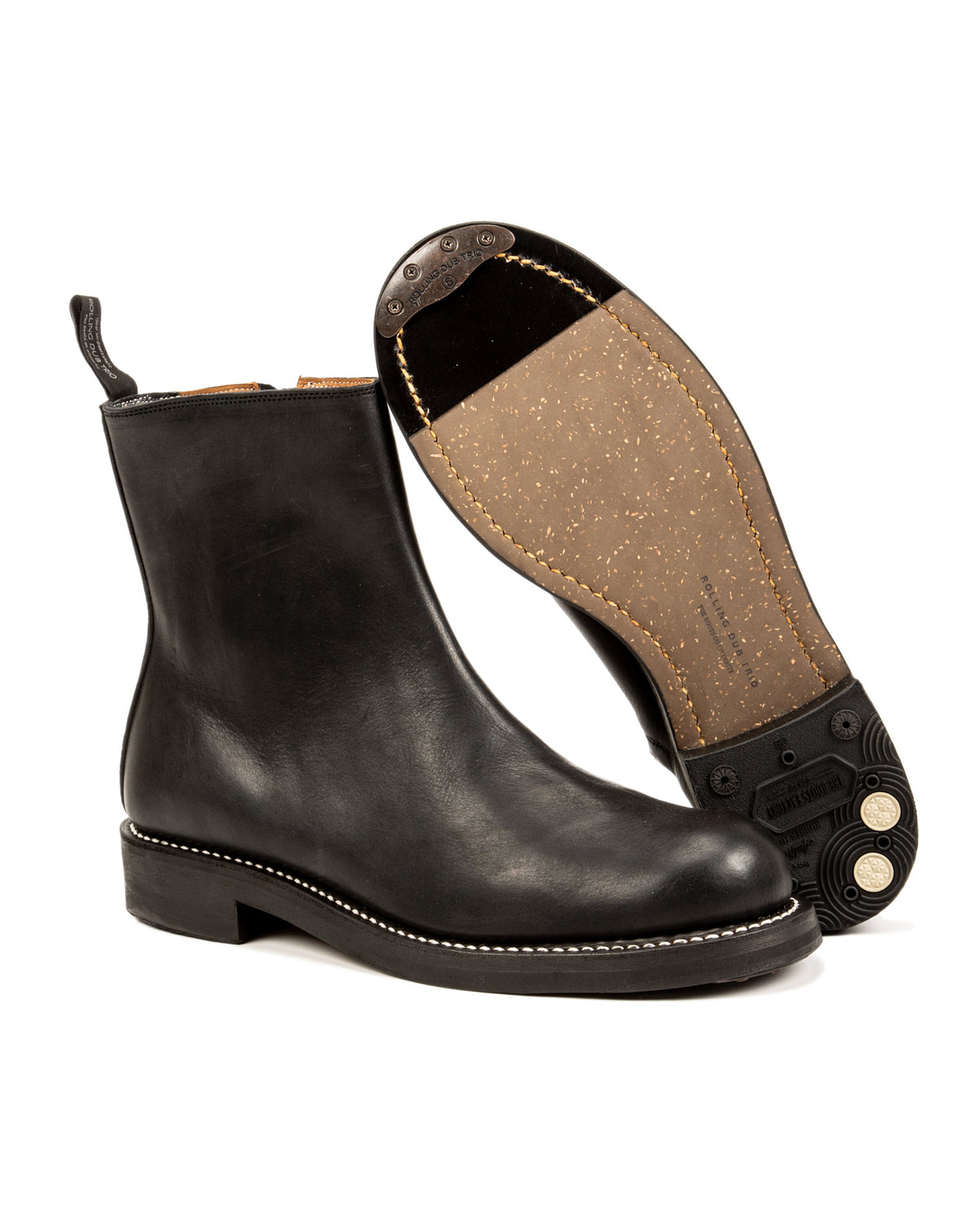 Rolling Dub Trio Casper Side Zip Boot - Black Kobe Shrink - Standard & Strange