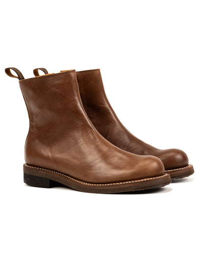 Rolling Dub Trio Casper Side Zip Boot - Brown Horsehide - Standard & Strange