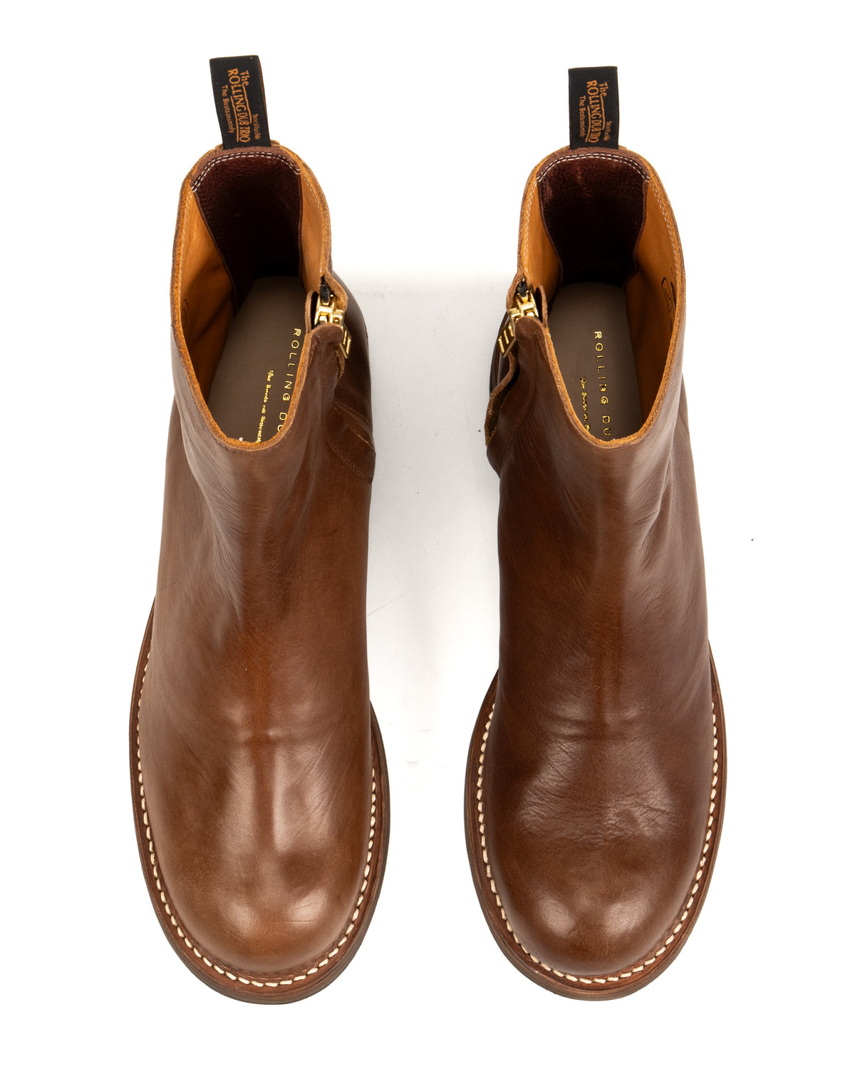 Rolling Dub Trio Casper Side Zip Boot - Brown Horsehide - Standard & Strange