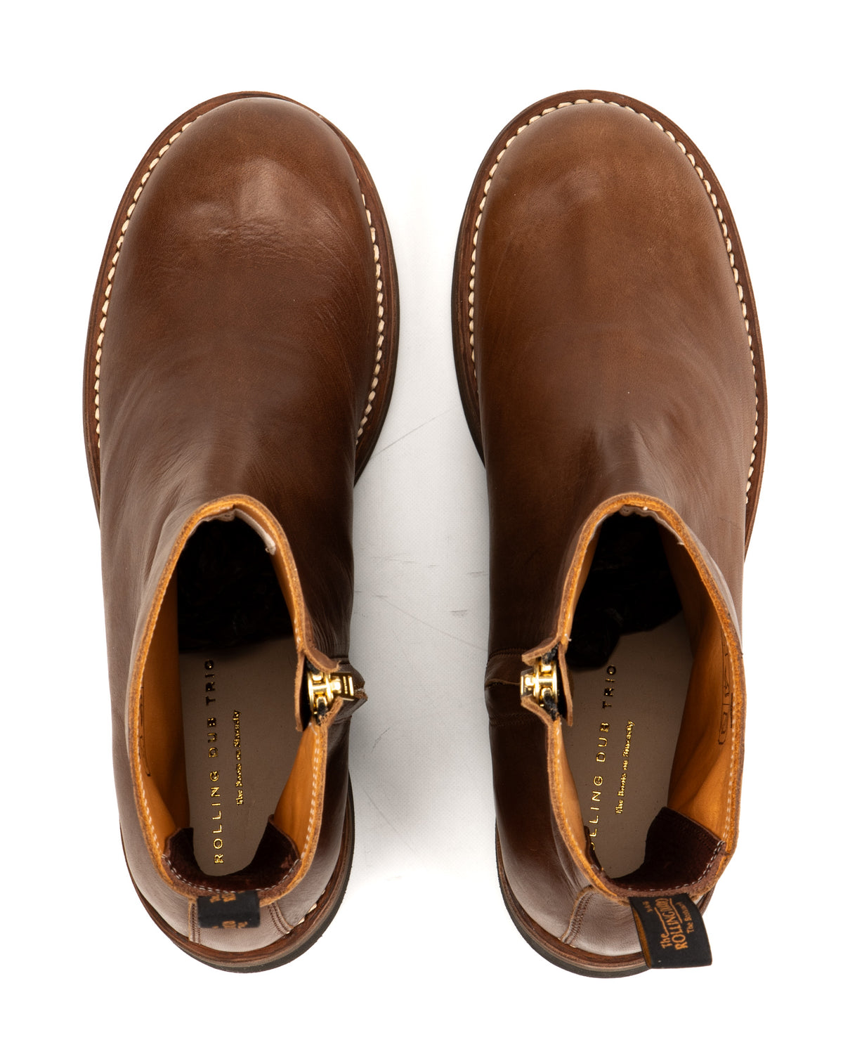 Rolling Dub Trio Casper Side Zip Boot - Brown Horsehide - Standard & Strange