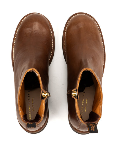 Rolling Dub Trio Casper Side Zip Boot - Brown Horsehide - Standard & Strange