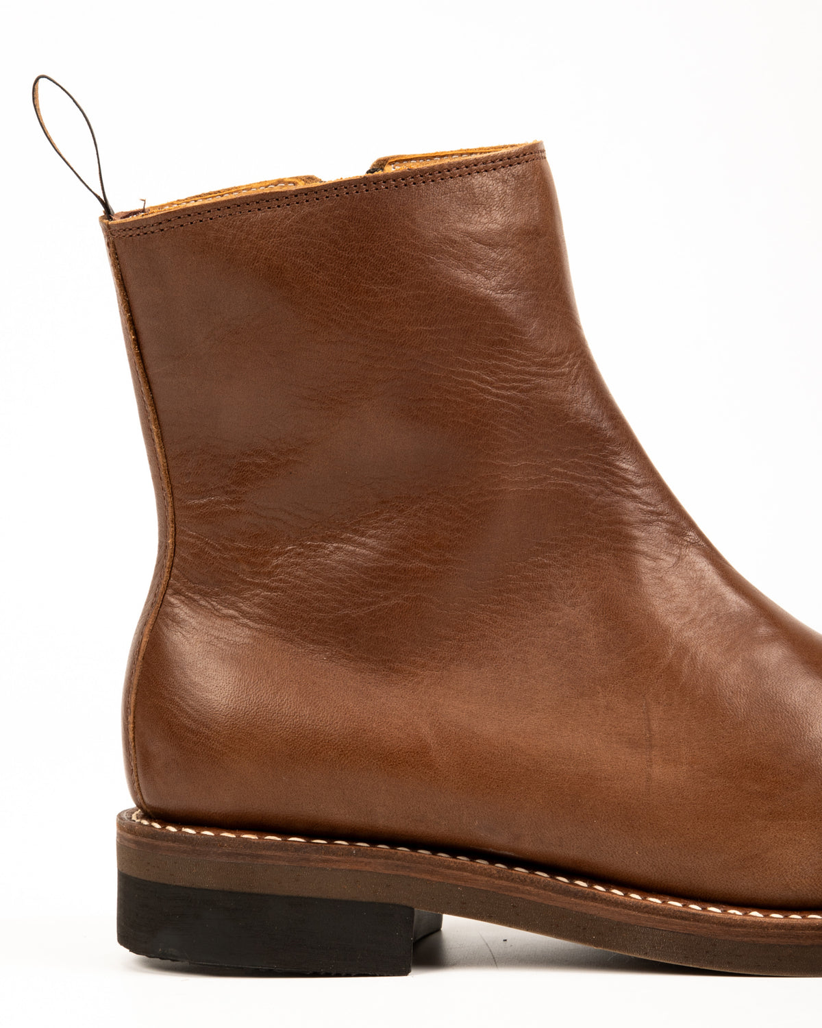 Rolling Dub Trio Casper Side Zip Boot - Brown Horsehide - Standard & Strange