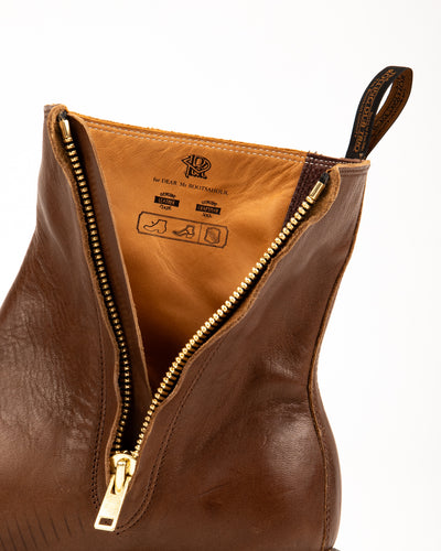 Rolling Dub Trio Casper Side Zip Boot - Brown Horsehide - Standard & Strange