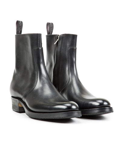 Rolling Dub Trio Gleaners Side Zip Boots - Black Japanese Box Calf - Standard & Strange