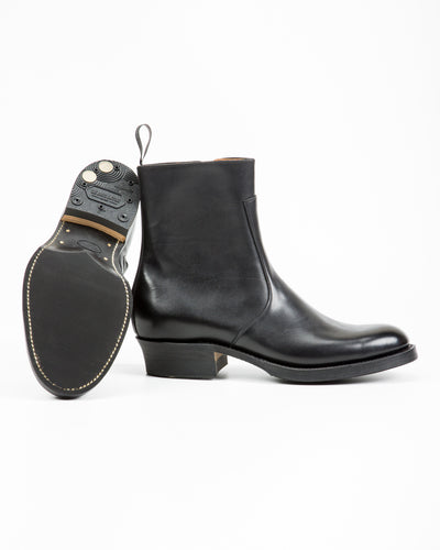 Rolling Dub Trio Gleaners Side Zip Boots - Black Japanese Box Calf - Standard & Strange