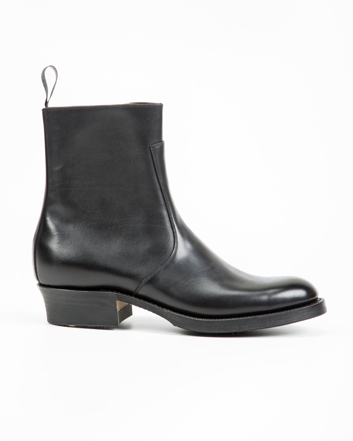 Rolling Dub Trio Gleaners Side Zip Boots - Black Japanese Box Calf - Standard & Strange