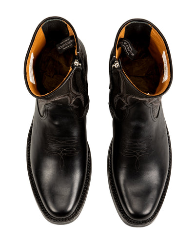 Rolling Dub Trio Loro Side Zip - Goat/Calf Black Flame Embroidery - Standard & Strange