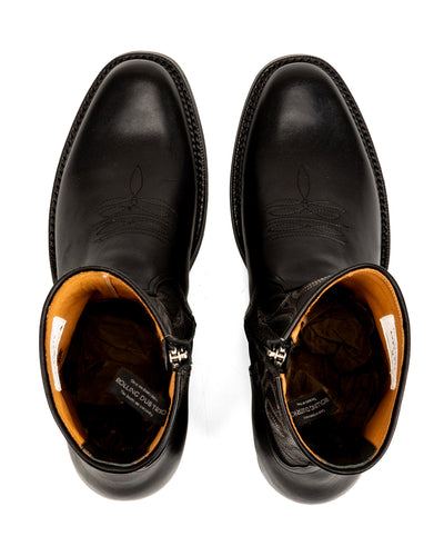 Rolling Dub Trio Loro Side Zip - Goat/Calf Black Flame Embroidery - Standard & Strange