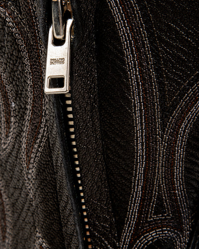 Rolling Dub Trio Loro Side Zip - Goat/Calf Black Flame Embroidery - Standard & Strange