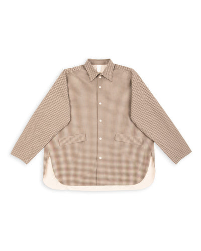 Senui Cover Shirt - Brown Organic Washer Check - Standard & Strange