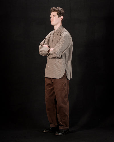 Senui Cover Shirt - Brown Organic Washer Check - Standard & Strange