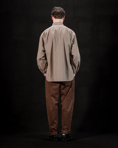 Senui Cover Shirt - Brown Organic Washer Check - Standard & Strange