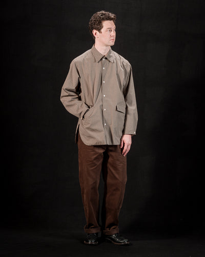 Senui Cover Shirt - Brown Organic Washer Check - Standard & Strange