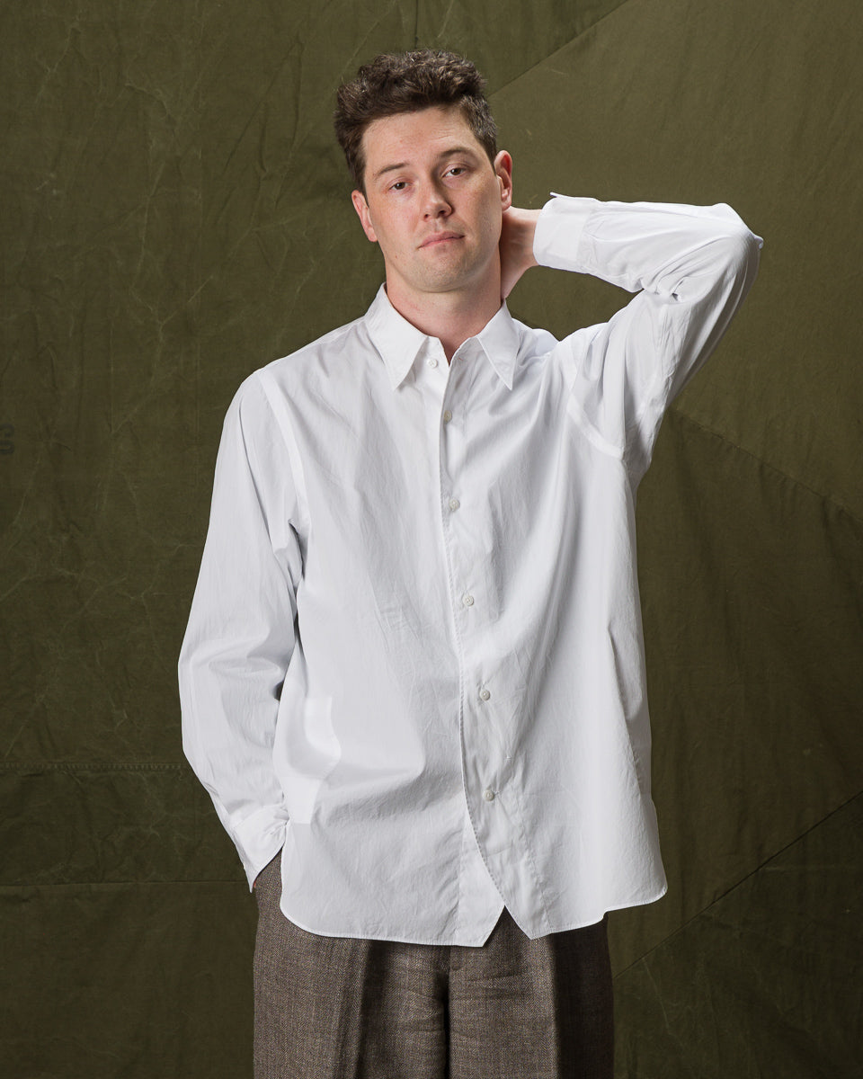 Senui Inside Pockets Shirt - White Broad - Standard & Strange
